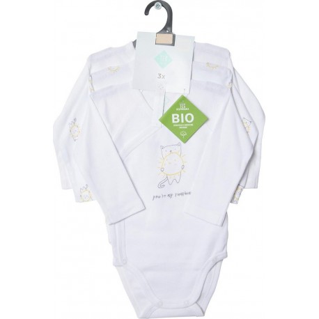 TEX BABY Body bébé blanc 1 coton dès la naissance lot de 3 bodies