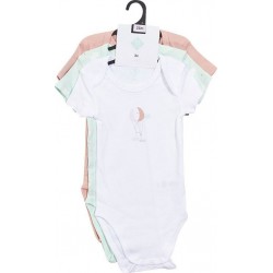 TEX BABY Body bébé blanc manches courtes 36 mois lot de 3 bodies