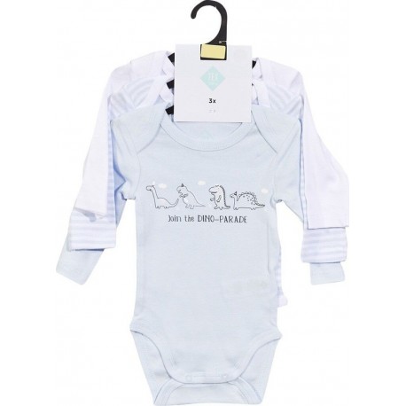 BIO TEX BABY Body bébé BIO bleu manches longues 9 mois TEX BABY lot de 3 bodies