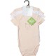 TEX BABY Body bébé corail/blanc coton Bio 36 mois lot de 3 bodies