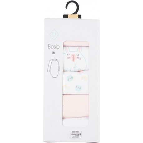 TEX BABY Body bébé rose/blanc 1 coton 3 mois lot de 5 bodies