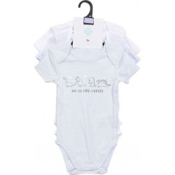 TEX BABY Body bébé bleu manches courtes 6 mois lot de 3 bodies