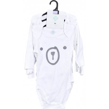 BIO TEX BABY Body bébé BIO blanc manches longues 18 mois TEX BABY lot de 3 bodies