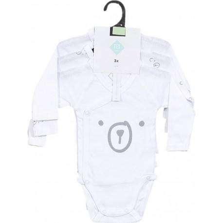 TEX BABY Body bébé gris manches longues 6 mois lot de 3 bodies