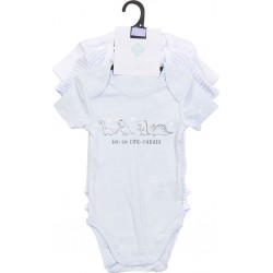 TEX BABY Body bébé bleu/blanc 1 coton 36 mois lot de 3 bodies