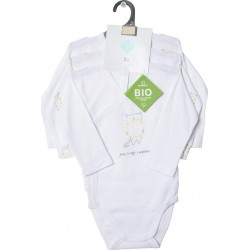 TEX BABY Body bébé blanc 1 coton la naissance lot de 3 bodies