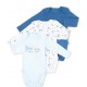 TEX BABY Body Multicolor 100% Coton bio lot de 3