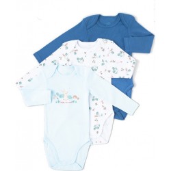 TEX BABY Body Multicolor 100% Coton bio lot de 3