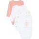 Body bébé rose/blanc 100% coton 6 mois lot de 4 bodies