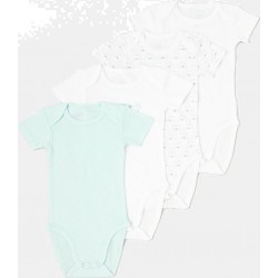 Body bébé vert/blanc 100% coton 23 mois lot de 4 bodies