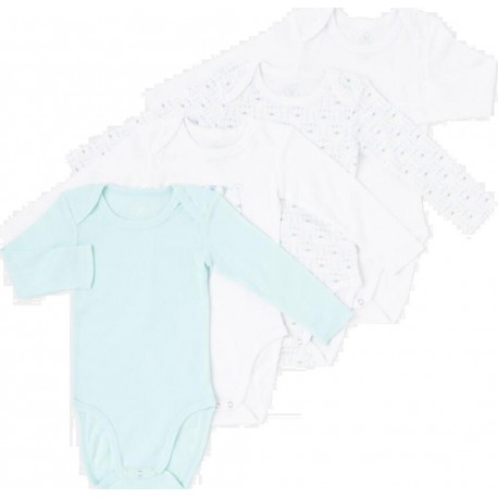 Body bébé vert/blanc 100% coton 18 mois lot de 4 bodies