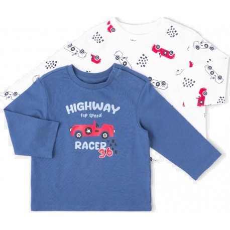 TEX BABY Tee Shirt Bleu 100% Coton recyclé lot de 2