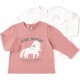 TEX BABY T-shirt bébé rose 9 mois lot de 2