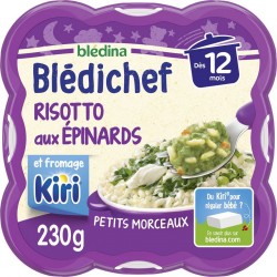 BLEDINA Plat cuisiné bébé risotto aux épinards dès 12mois 230g