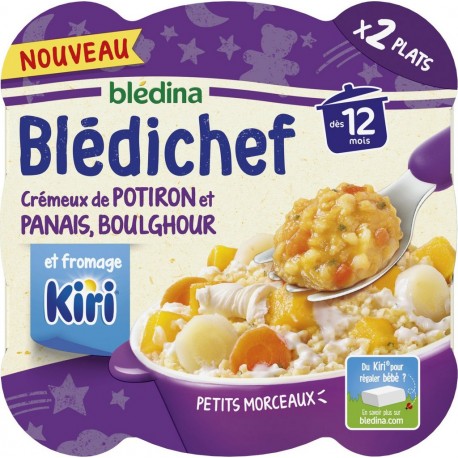 BLEDINA Plat cuisiné crémeux de potiron et panais boulghour 460g