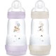 MAM Biberon Anti-Colique Lilas et Sable lot de 2 biberons de 260ml