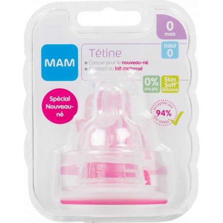 MAM Tétine Anatomique Silicone Nouveau-Né 0 mois les 2 sucettes