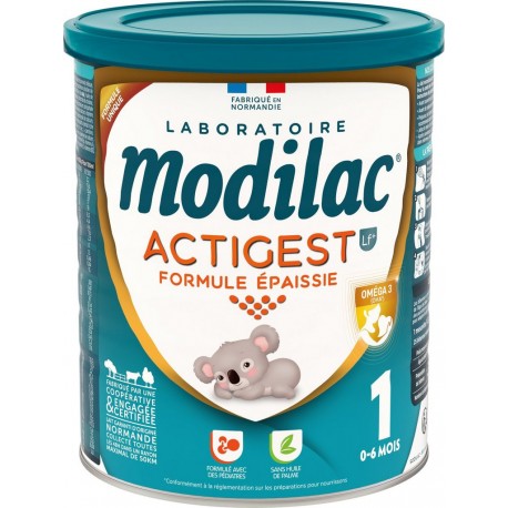 MODILAC Poudre Lait Bébé Actigest Formule Epaissie 0 6 Mois 800g