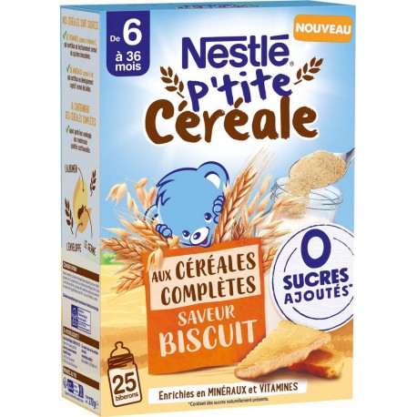 NESTLE Céréales bébé dès 6 mois au biscuit sans sucres ajoutés 270g