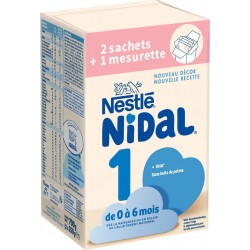 NIDAL Lait bébé en Poudre 1er âge les 2 sachets 1,2Kg