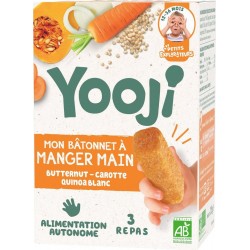 YOOJI Bâtonnet à manger main dès 12 mois butternut et quinoa blanc Bio les 9 batonnets de 25g