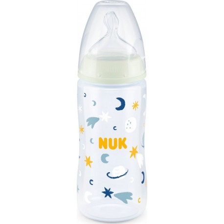 NUK Biberon col large temperature control 300mL 0-6 mois Serenity +