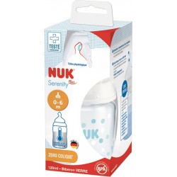 NUK Biberon verre col large 120mL 0-6 mois le biberon