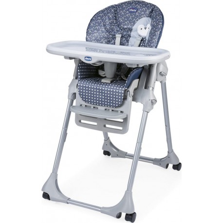 CHICCO Chaise haute bleu Polly Easy Pinguoin