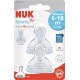 NUK Tétine silicone 2e âge col large lot de deux tétines