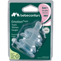 BEBECONFORT Tétine physio silicone 4 mois et plus lot de 2 tétines