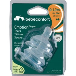 BEBECONFORT Tétine physio silicone bébé lot de 2 tétines