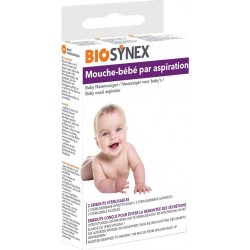 BIOSYNEX Mouche Bébé Par Aspiration Bucale + 2 Embouts Stérilisables la boîte