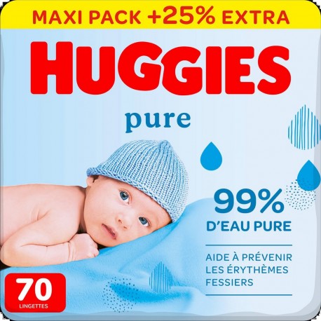 XL HUGGIES Lingettes Bébé XL Pure HUGGIES 72 lingettes