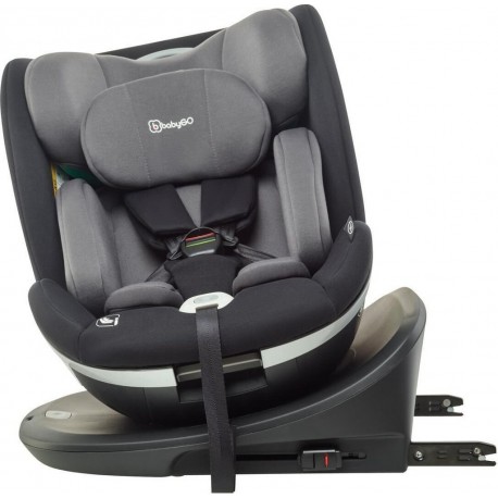 ISOFIX BABYGO Siège auto bébé gris Système ISOFIX sécurisé + pied de support BABYGO