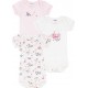 PETIT BATEAU Body bébé fille rouge/blanc coton Bio 3 mois lot de 3 bodies