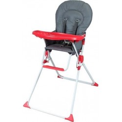 NC Bambisol Chaise Haute Fixe Des 6 Mois Mixte Gris Et Rouge