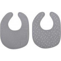 NC Lot De 2 Bavoirs Bébé absorbant 27cm Gris