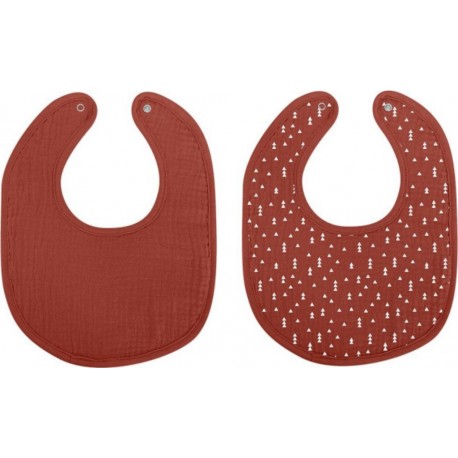 NC Lot De 2 Bavoirs Bébé absorbant 27cm Terracotta