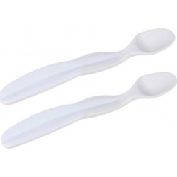 Set De 2 Cuillères Bébé thermosensible 14cm Blanc