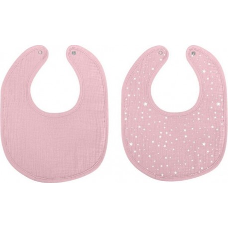 NC Lot De 2 Bavoirs Bébé absorbant 27cm Rose