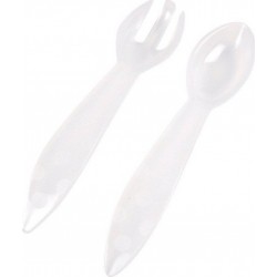 NC Set De 2 Couverts Bébé cuillère & Fourchette 13cm Transparent