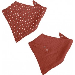 NC Lot De 2 Bavoirs Bébé bandana 41cm Terracotta