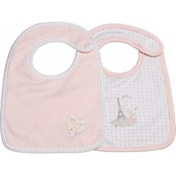 NC Lot De 2 Bavoirs En Coton Rose