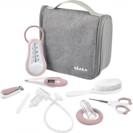 NC Béaba Trousse De Toilette Nomade Bébé, 9 Accessoires, Old Pink