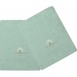 Aqua Eveil Et Nature Lot De 2 Serviettes Éponge 50x90 Cm Coton Bio Aqua