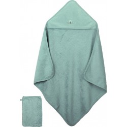 Aqua Eveil Et Nature Cape De Bain Et Gant 75x75 Cm Coton Bio Aqua