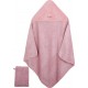 NC Eveil Et Nature Cape De Bain Et Gant 75x75 Cm Coton Bio Bois De Rose