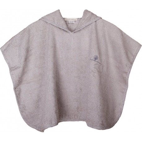 Eveil Et Nature Poncho Eponge 2/4 Ans Coton Bio Gris