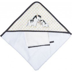 Cape De Bain Plus Gant En Coton Blanc