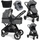 Bebelissimo Poussette Combinée Trio 3 En 1 Siège Auto 0m – Nacelle – Dès La Naissance – Jusqu’à 22Kg – Nicea Gris